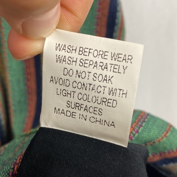 Apricot Multicoloured Striped Colourful Flax Mini Skirt - Size Small - Picture 6 of 12